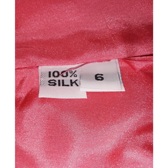 Roland Nivelais Sz 6 Tangerine Bergdorf Goodman Silk Dress w Lace - Picture 8 of 9